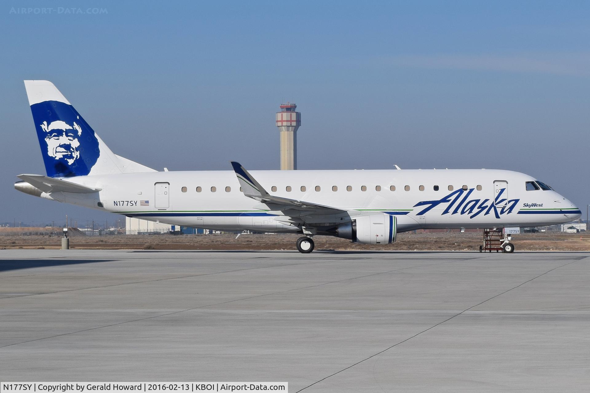 N177SY, 2016 Embraer 175LR (ERJ-170-200LR) C/N 17000535, Parked on Skywest maintenance ramp.