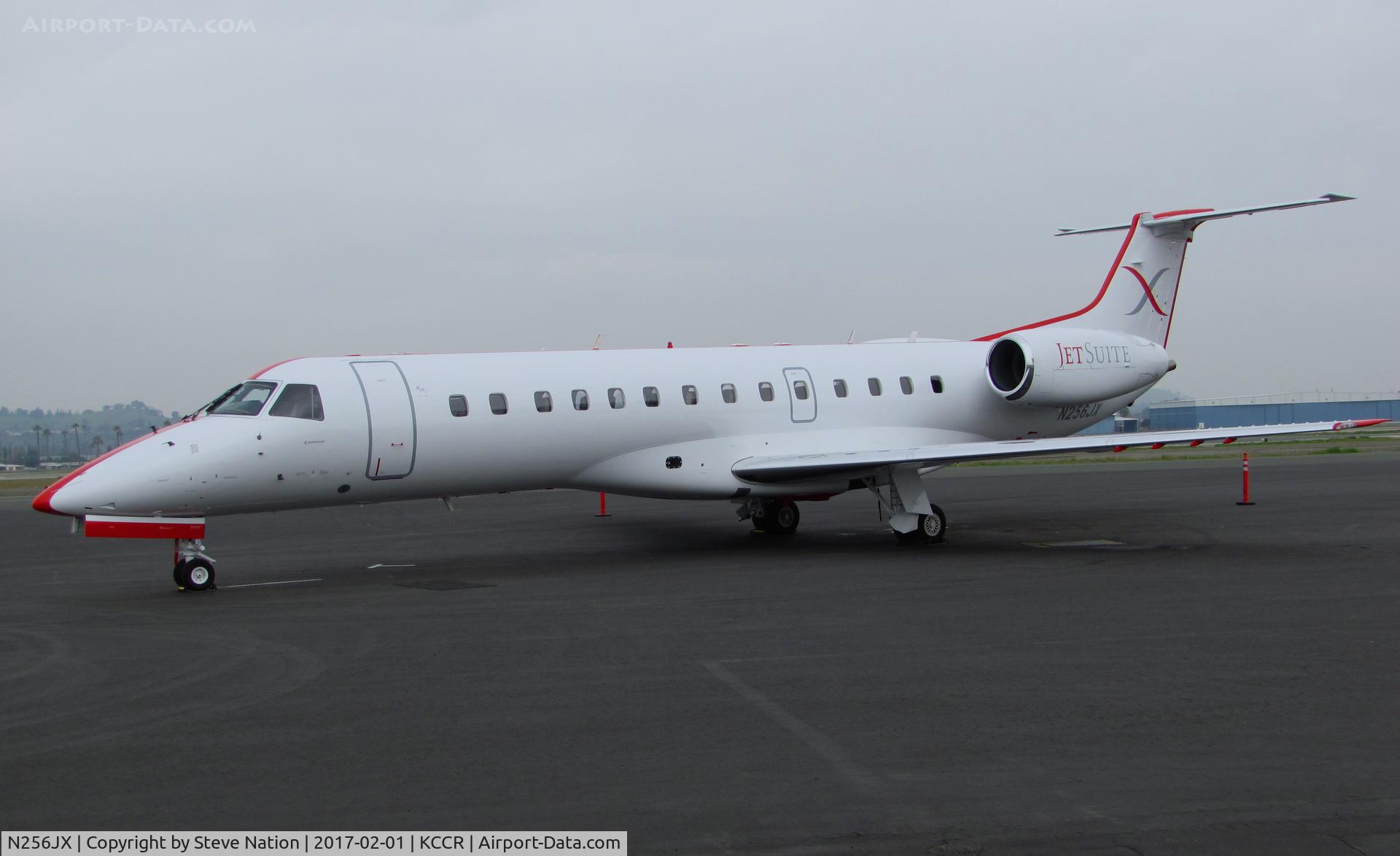 N256JX, 2000 Embraer ERJ-135LR (EMB-135LR) C/N 145211, JetSuite 2000 Embraer EMB-135LR between flights from Buchanan Field (Concord, CA) and Bob Hope International (Burbank, CA).