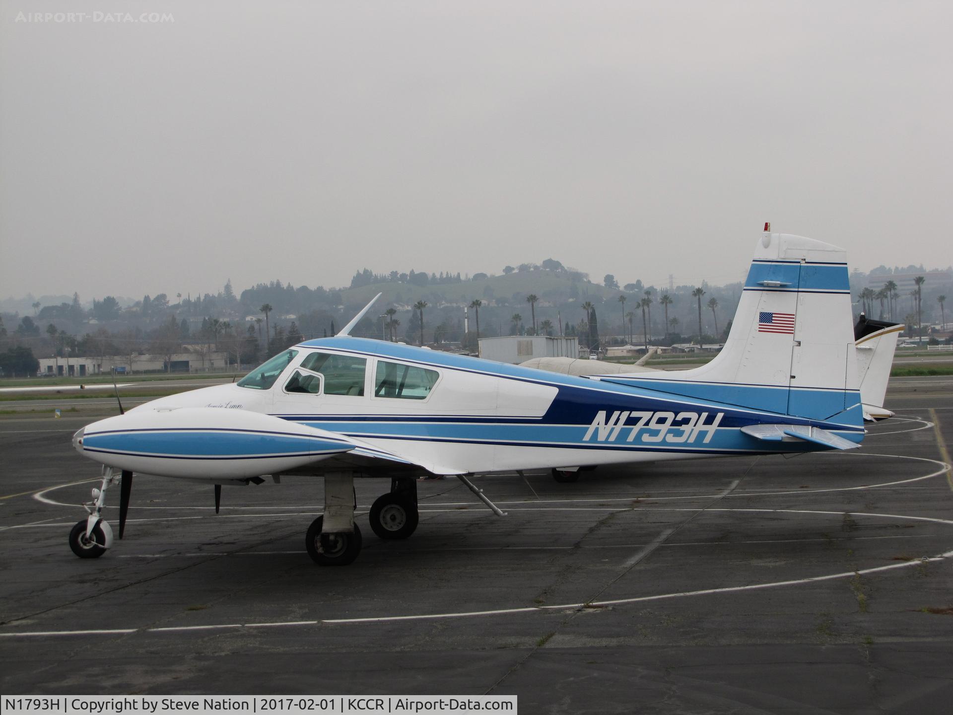 N1793H, 1959 Cessna 310C C/N 35893, Iconic 1959 Cessna 310C on the visitor's ramp at foggy Buchanan Field (Concord, CA)
