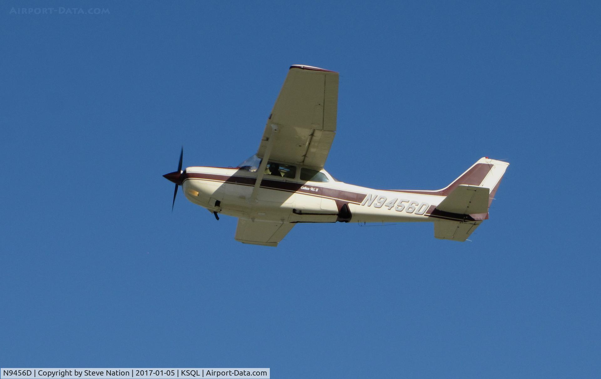 N9456D, 1984 Cessna 172RG Cutlass RG C/N 172RG1171, Locally-based 1984 Cessna 172RG Cutlass climbing out from San Carlos Airport, CA