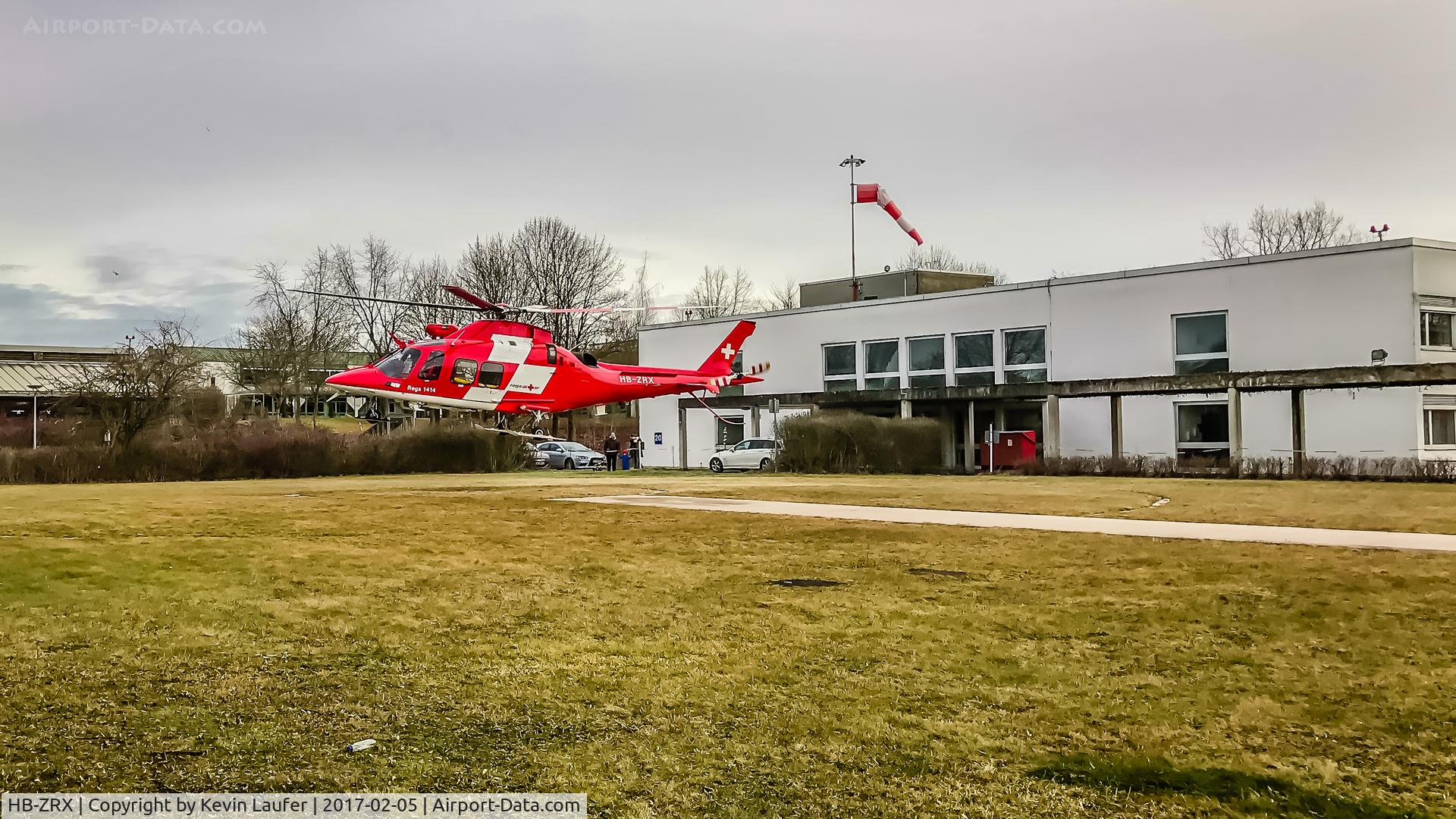 HB-ZRX, 2009 AgustaWestland AW-109SP Grand New C/N 22206, Take off at Günzburg Krankenhaus