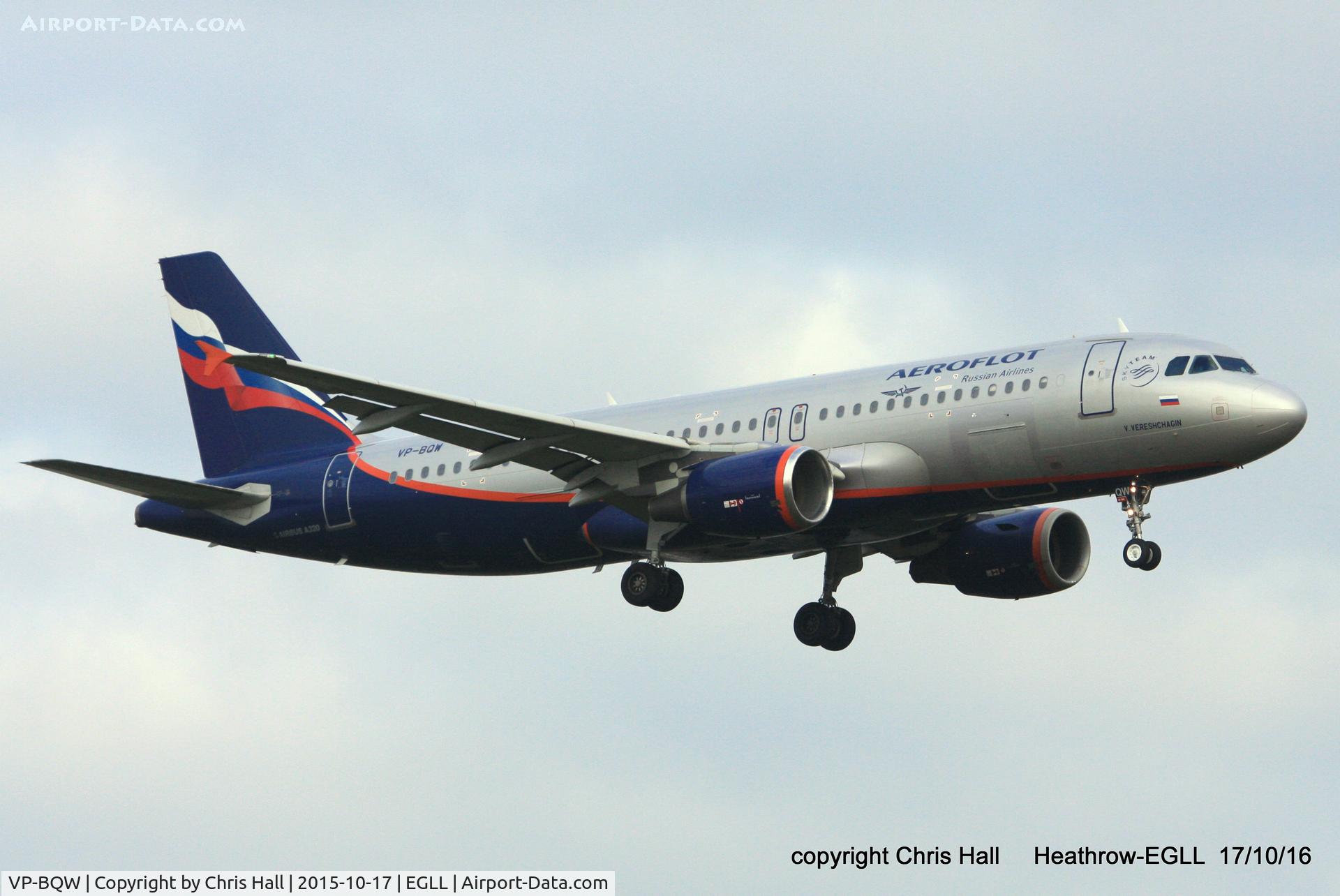 VP-BQW, 2006 Airbus A320-214 C/N 2947, Aeroflot