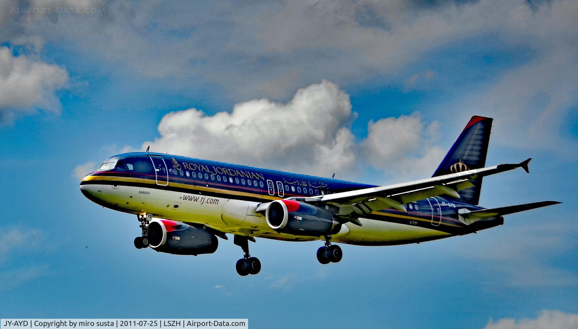 JY-AYD, Airbus A320-214 C/N 2598, Royal Jordanian Airlines Airbus A320-232 Airplane, Zurich-Kloten International Airport