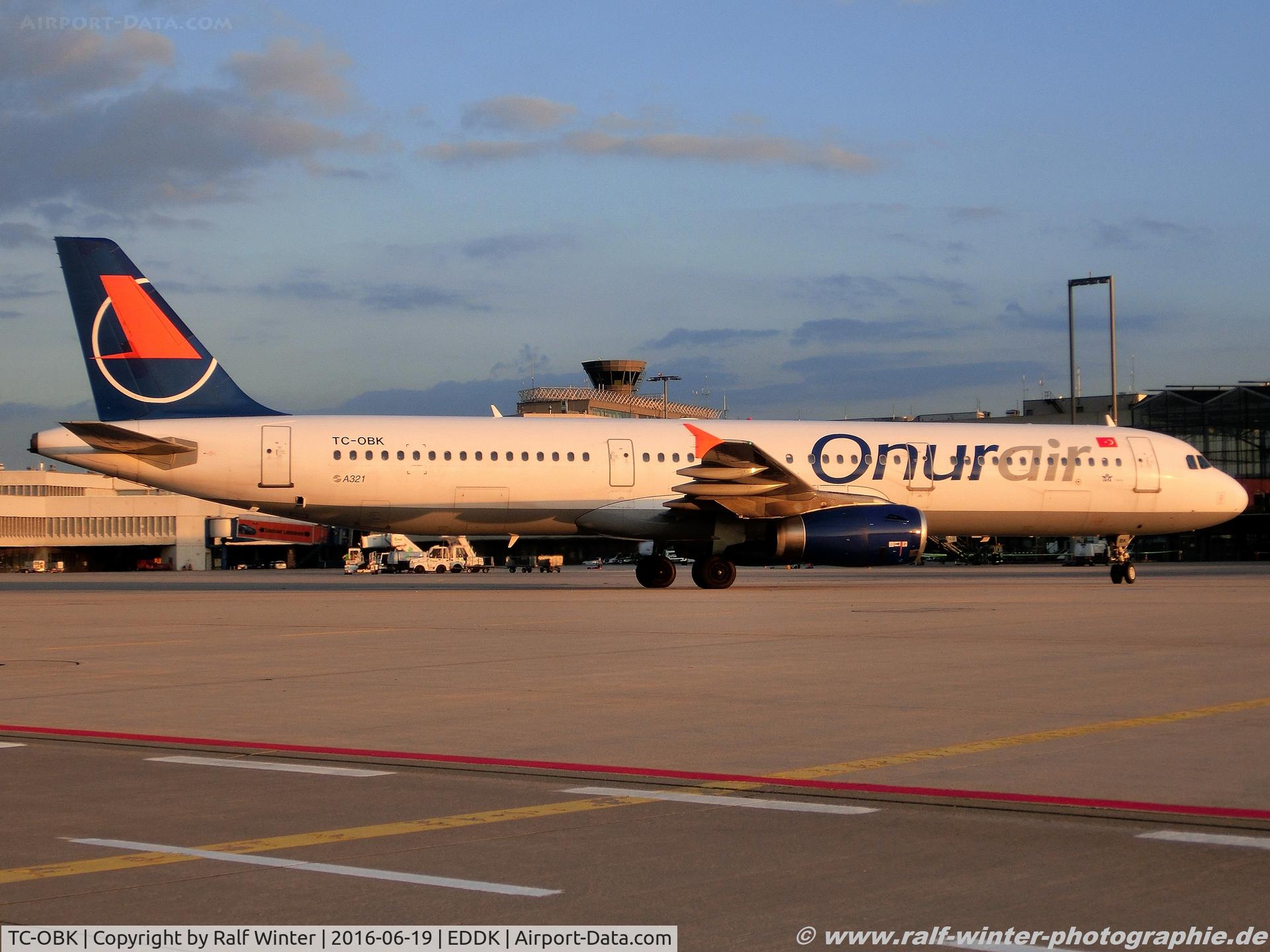 TC-OBK, 1998 Airbus A321-231 C/N 792, Airbus A321-231 - 8Q OHY Onur Air - TC-OBK - 19.06.2016 - CGN
