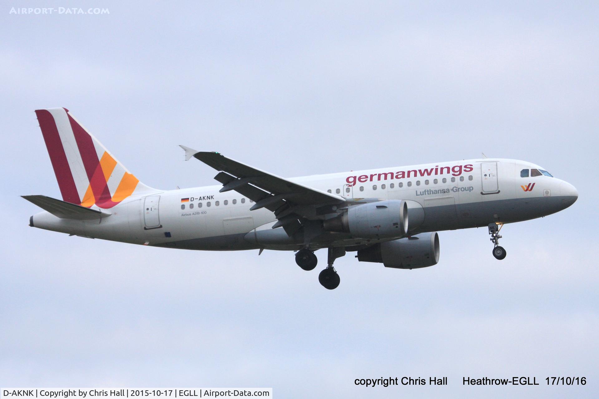 D-AKNK, 1999 Airbus A319-112 C/N 1077, Germanwings