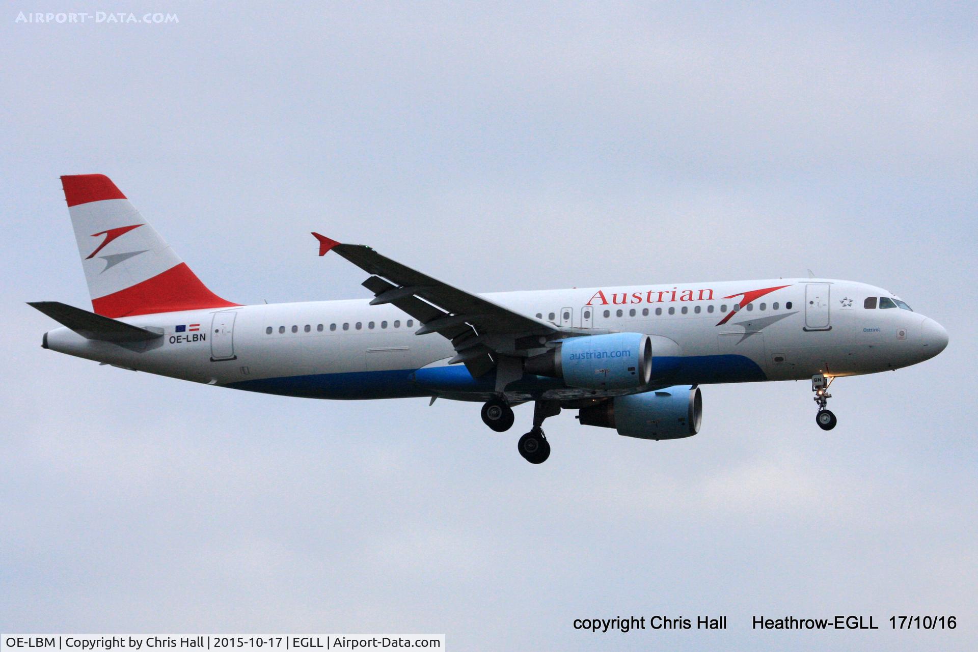 OE-LBM, 2001 Airbus A320-214 C/N 1504, Austrian Airlines