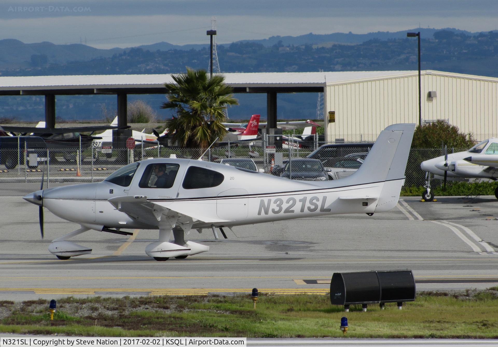 N321SL, 2016 Cirrus SR20 C/N 2325, Locally-based Lift 24/7 Inc (San Mateo, CA) 2016 Cirrus SR20 taxiing for take-off @ San Carlos Airport, CA
