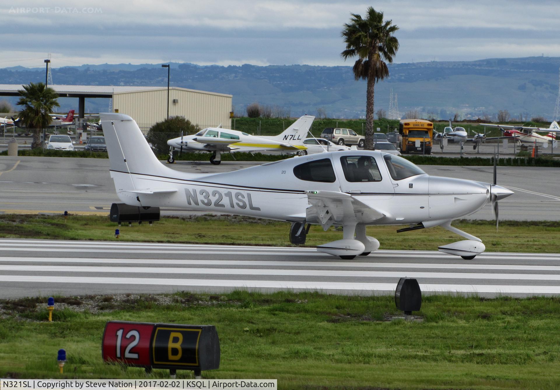 N321SL, 2016 Cirrus SR20 C/N 2325, Locally-based Lift 24/7 Inc (San Mateo, CA) 2016 Cirrus SR20 lined up take-off @ San Carlos Airport, CA