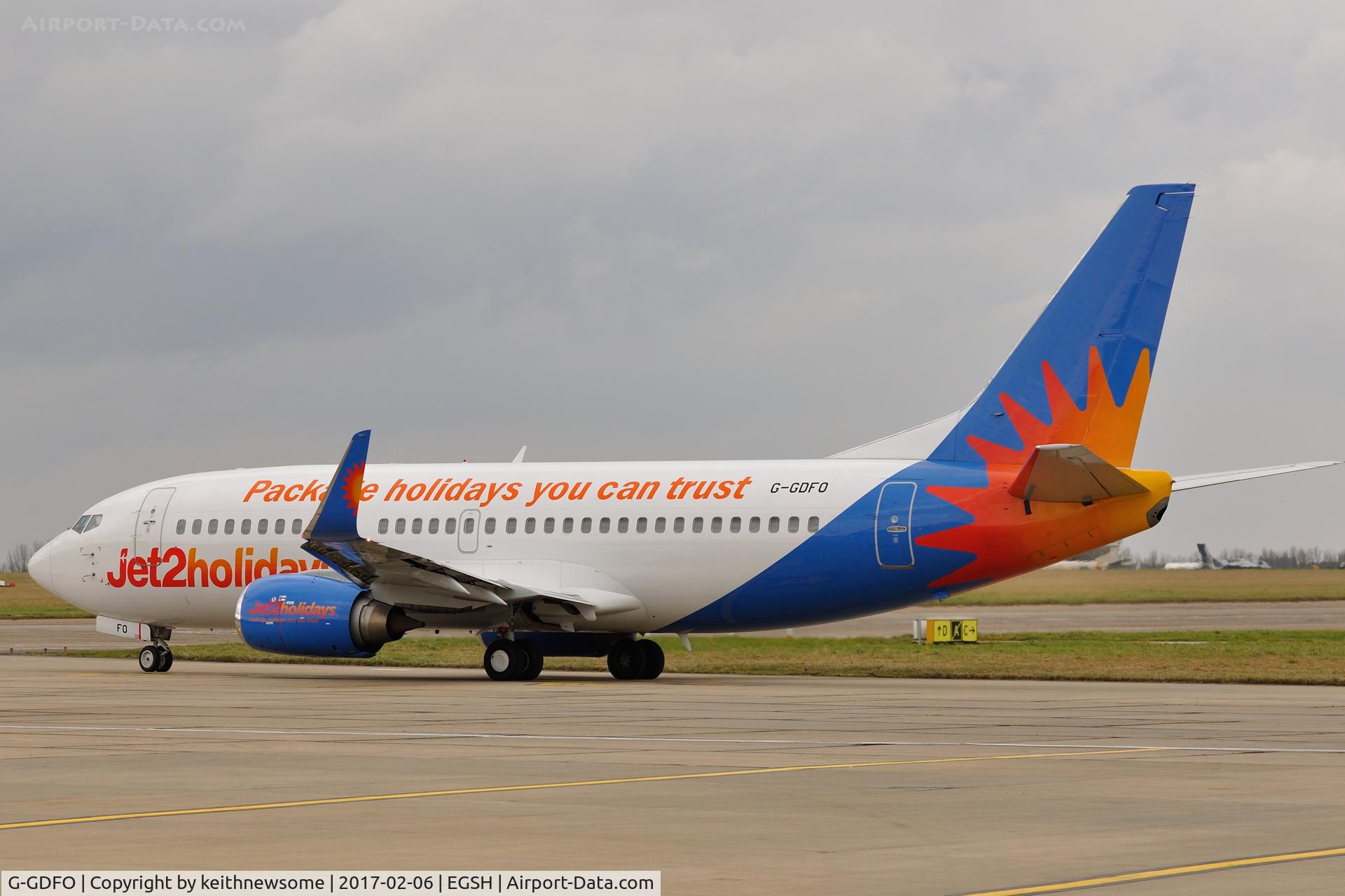 G-GDFO, 1998 Boeing 737-3U3 C/N 28740, Leaving for air test.