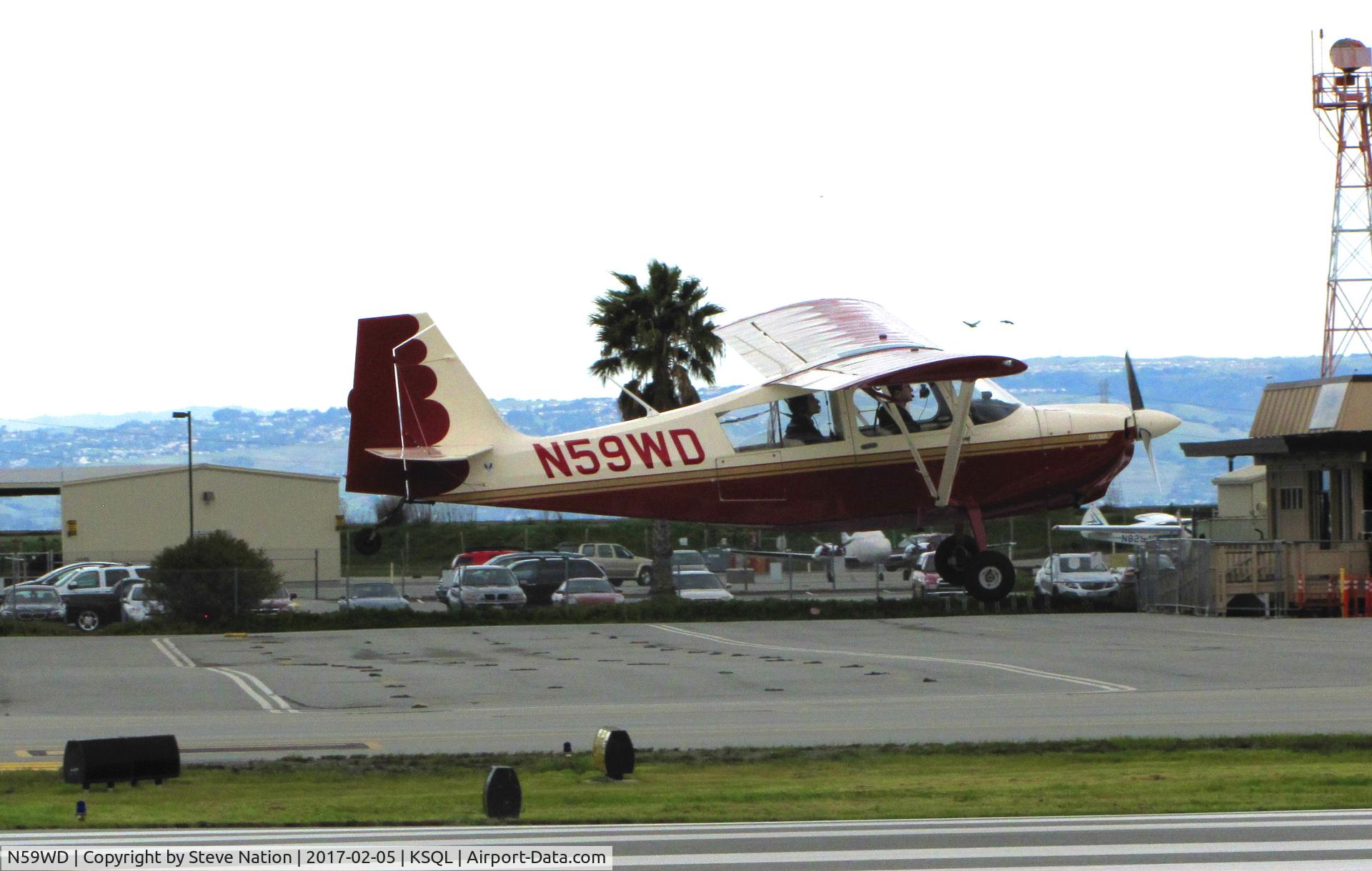N59WD, 2007 American Champion 7GCBC C/N 1423-2007, Palo Alto, CA based 2007 American Champion 7GCBC a few miles up US Highway 101 to shoot touch-and-goes @ San Carlos Airport, CA