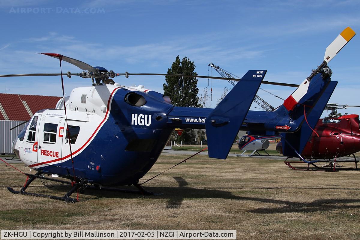 ZK-HGU, MBB-Kawasaki BK-117B-2 C/N 7229, parked up