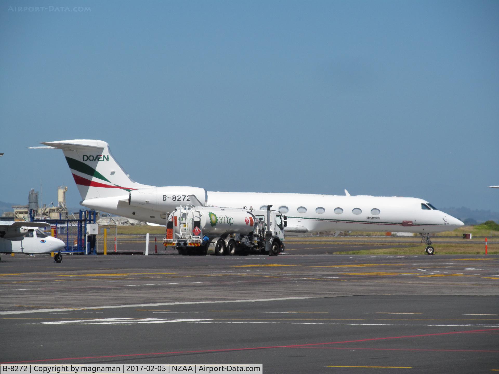 B-8272, Gulfstream Aerospace GV-SP (G550) C/N 5405, as seen from short term car park - be quick as just 10mins free parking