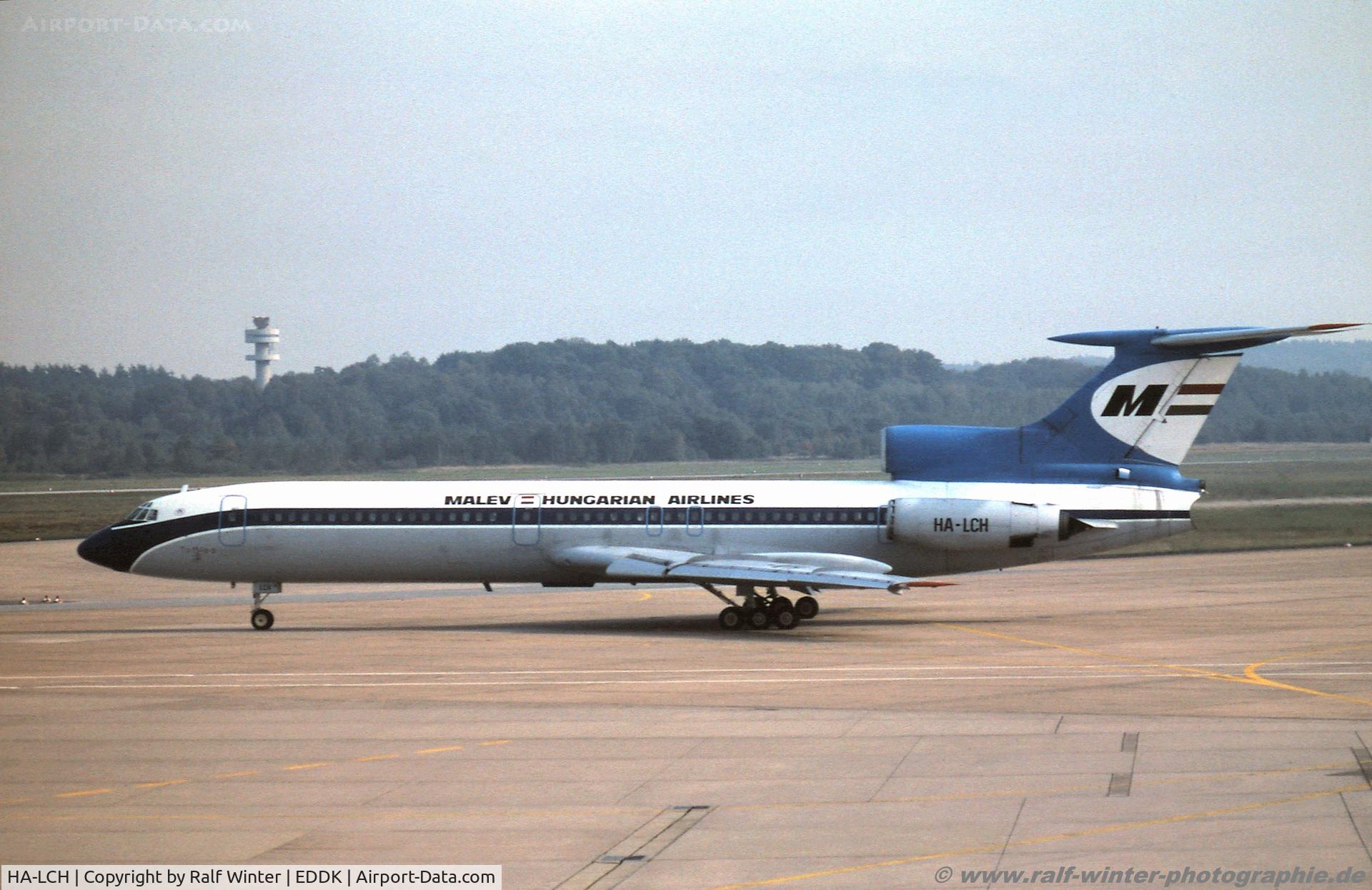 HA-LCH, 1975 Tupolev Tu-154B-2 C/N 75A128, Tupolev TU-154B-2 - Malév Hungarian Airlines - HA-LCH - 1990 - CGN