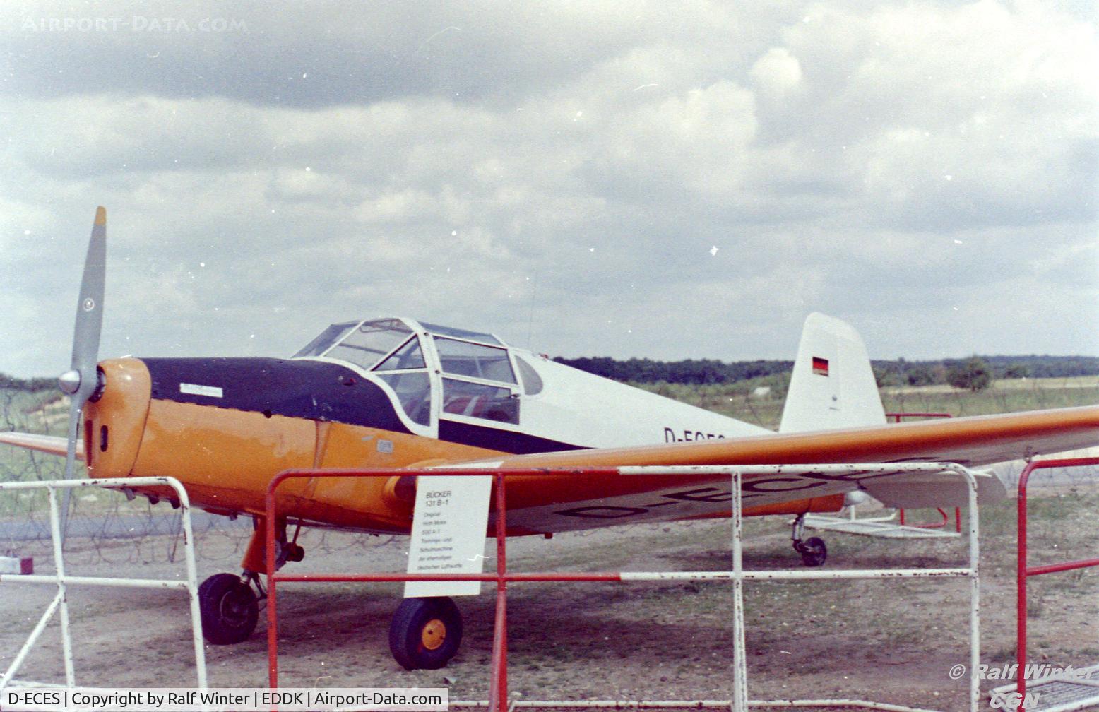 D-ECES, 1945 Bucker Bu-181 Bestmann C/N 25082, Bücker Bü 181 Bestmann B-1 - Privat - D-ECES - 1971 - CGN