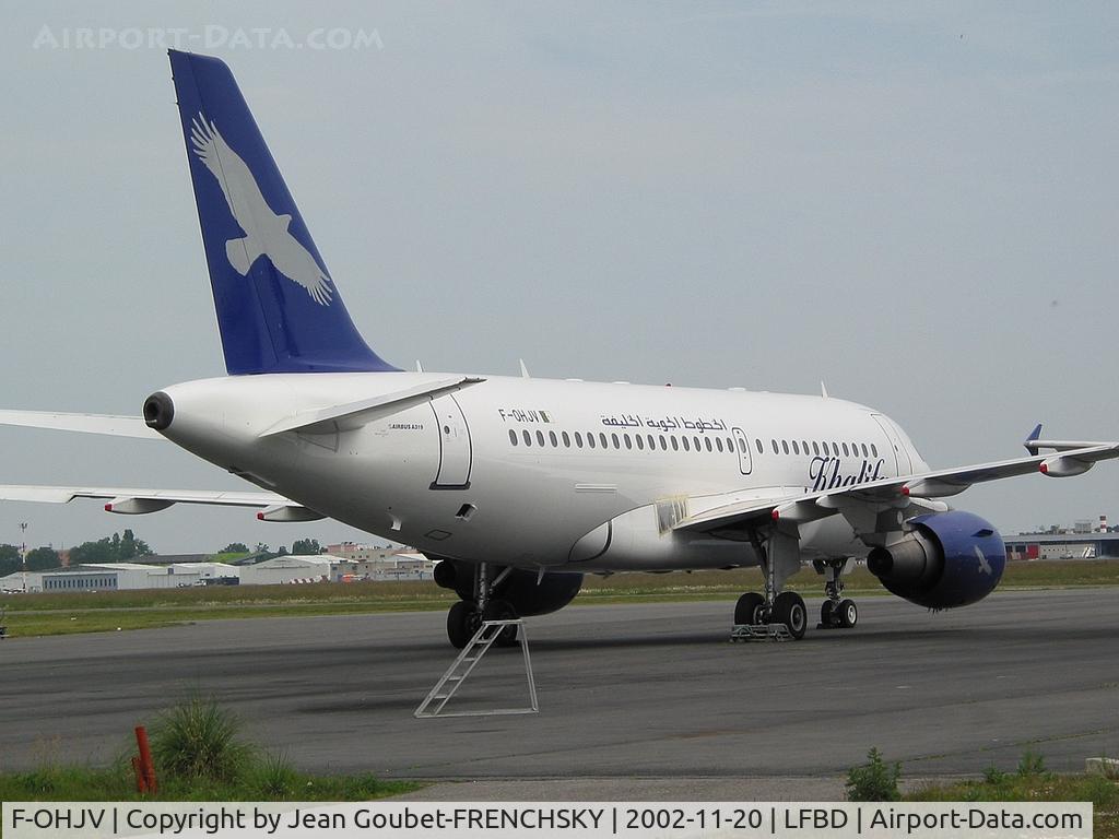 F-OHJV, 1999 Airbus A319-112 C/N 1048, Khalifa Airways stored BOD (now N327AT AeroTurb)