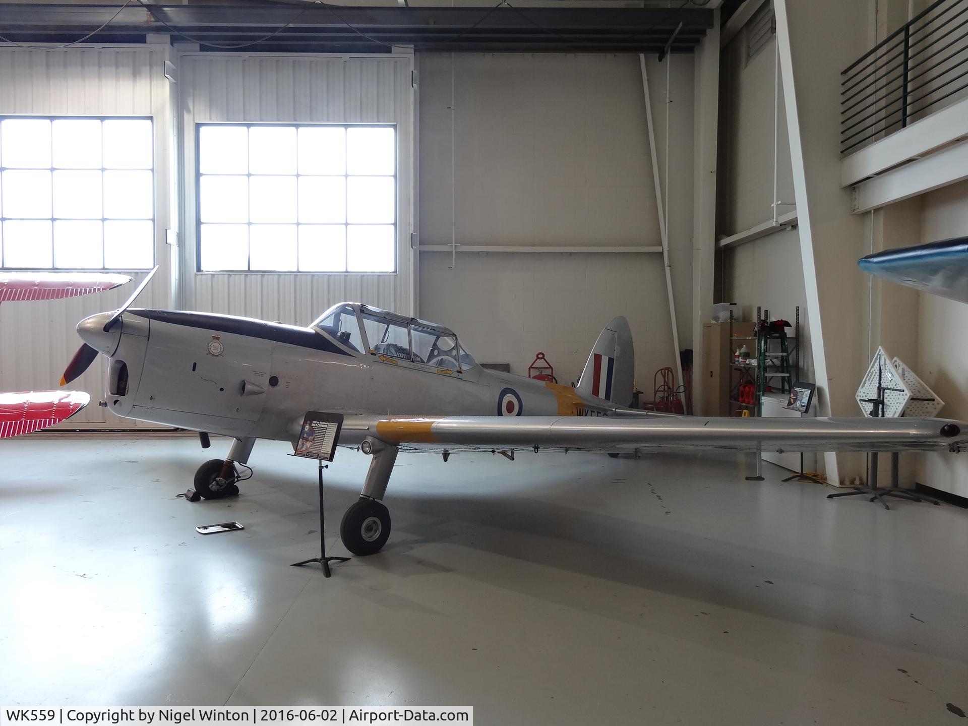 WK559, 1952 De Havilland DHC-1 Chipmunk T.10 C/N C1/0576, Currently at Virginia Beach Museum in USA. In flying condition