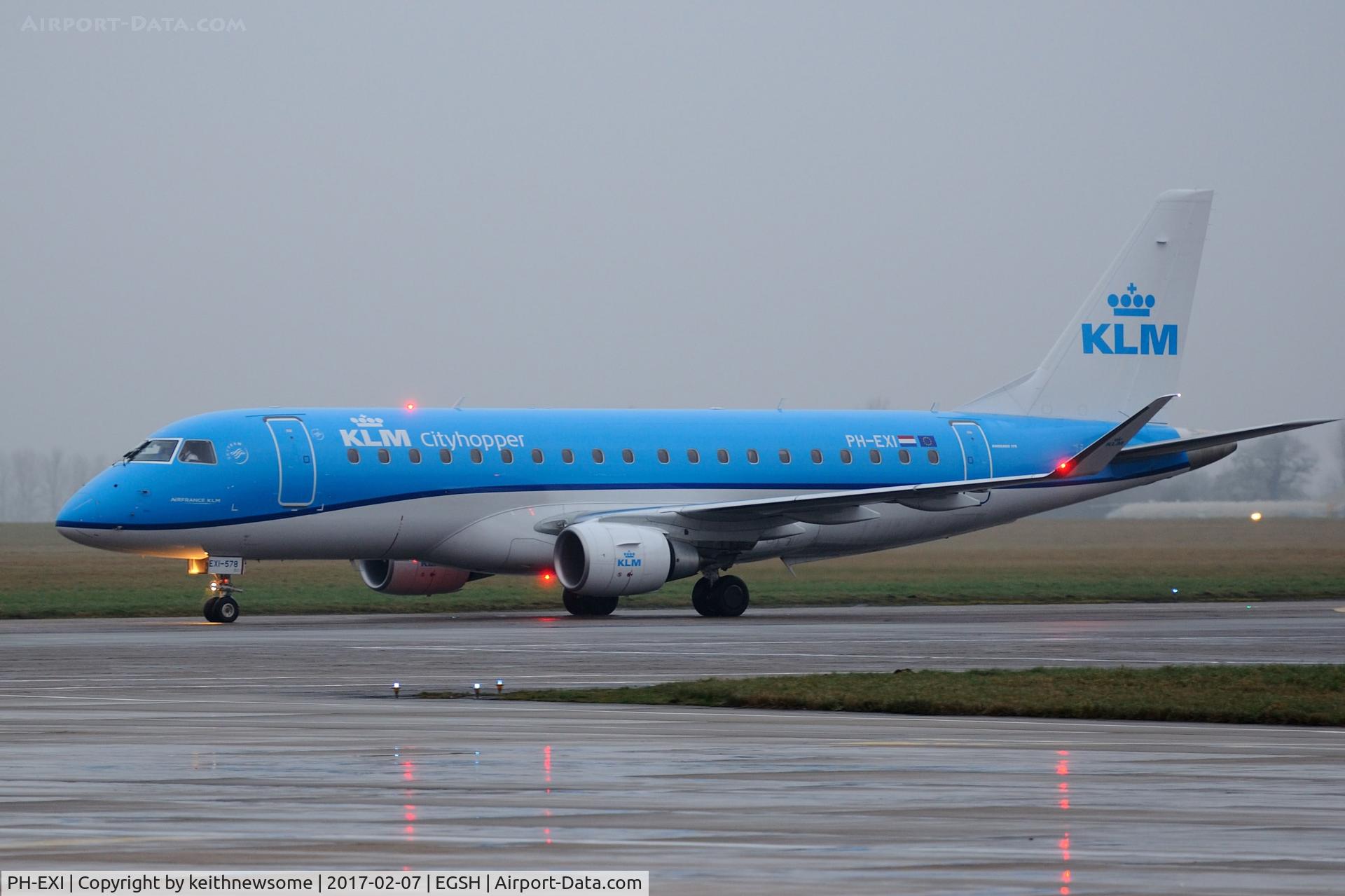 PH-EXI, 2016 Embraer 175STD (ERJ-170-200) C/N 17000578, From Amsterdam in gloom.
