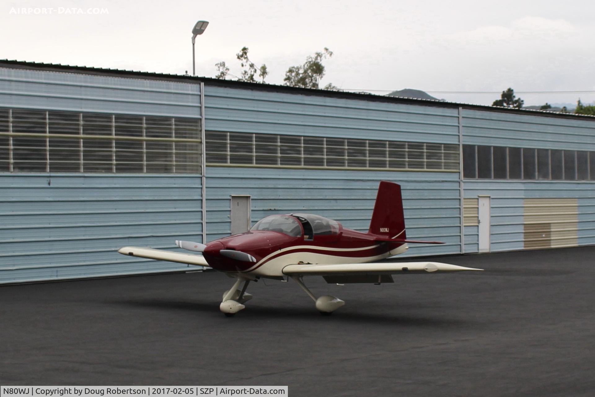 N80WJ, 2014 Vans RV-7A C/N 72575, 2015 Richmond VAN's RV-7A, ECI TITAN IOX-360-A4H1N 191 Hp, outside it's hangar-will fly today