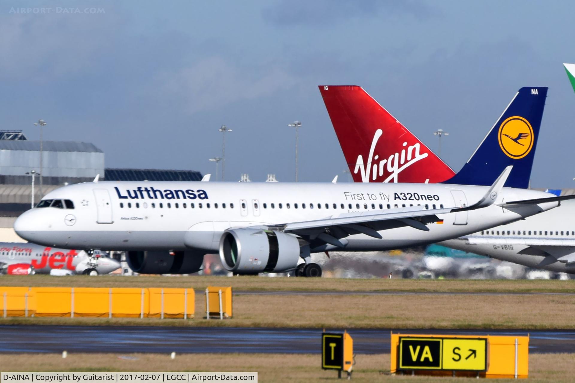 D-AINA, 2015 Airbus A320-271N C/N 6801, At Manchester