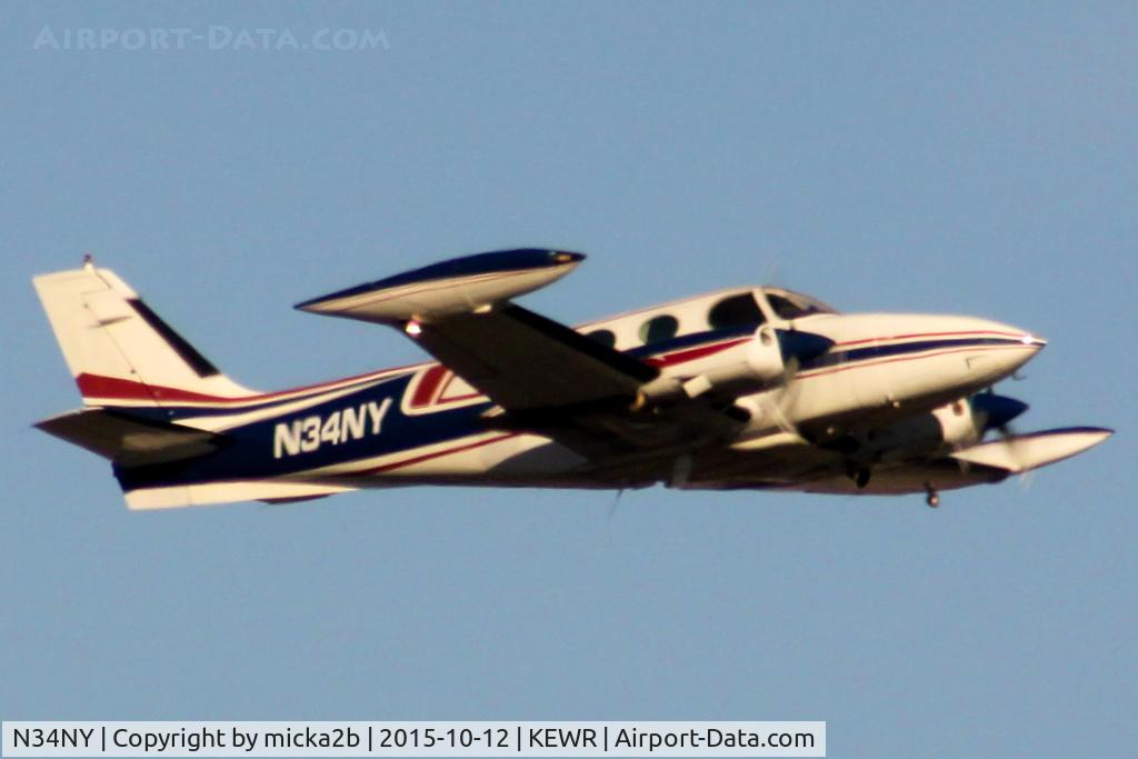 N34NY, 1973 Cessna 340 C/N 340-0196, Take off