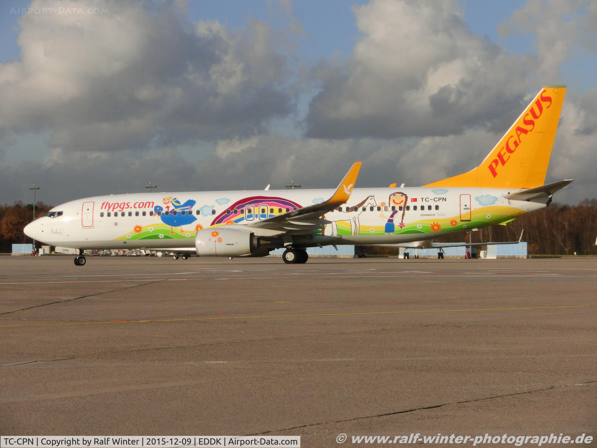 TC-CPN, 2015 Boeing 737-85R C/N 40013, Boeing 737-82R(W) - H9 PGT Pegasus Airlines 'Ada E' - TC-CPN - 09.12.2015 - CGN