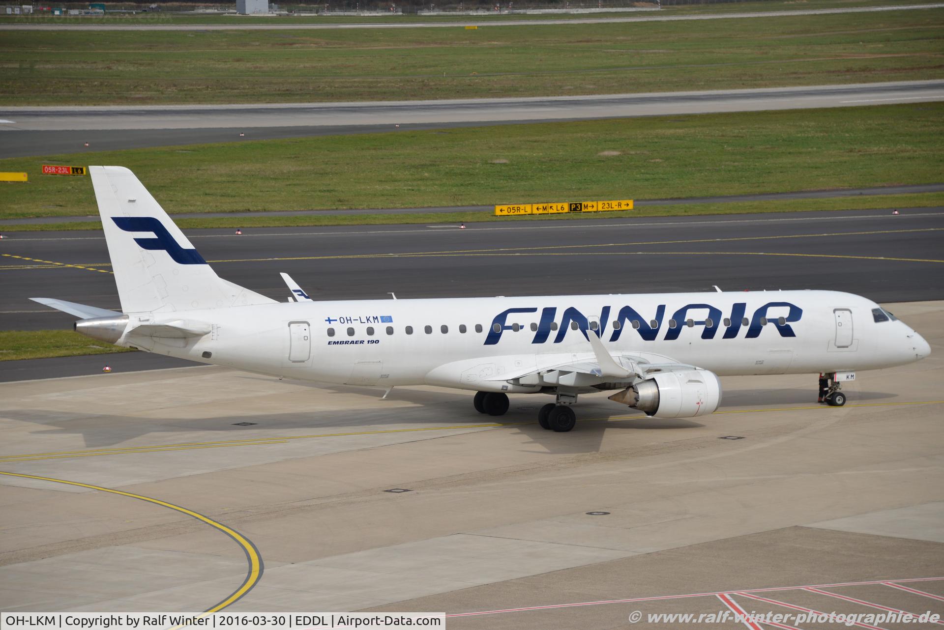 OH-LKM, 2008 Embraer 190LR (ERJ-190-100LR) C/N 19000160, Embraer ERJ-190LR 190-100LR - AY FIN Finair - OH-LKM - 30.03.2016 - DUS