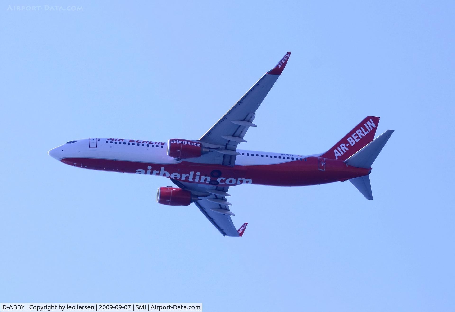 D-ABBY, 2007 Boeing 737-86J C/N 34970, Samos 7.9.2009