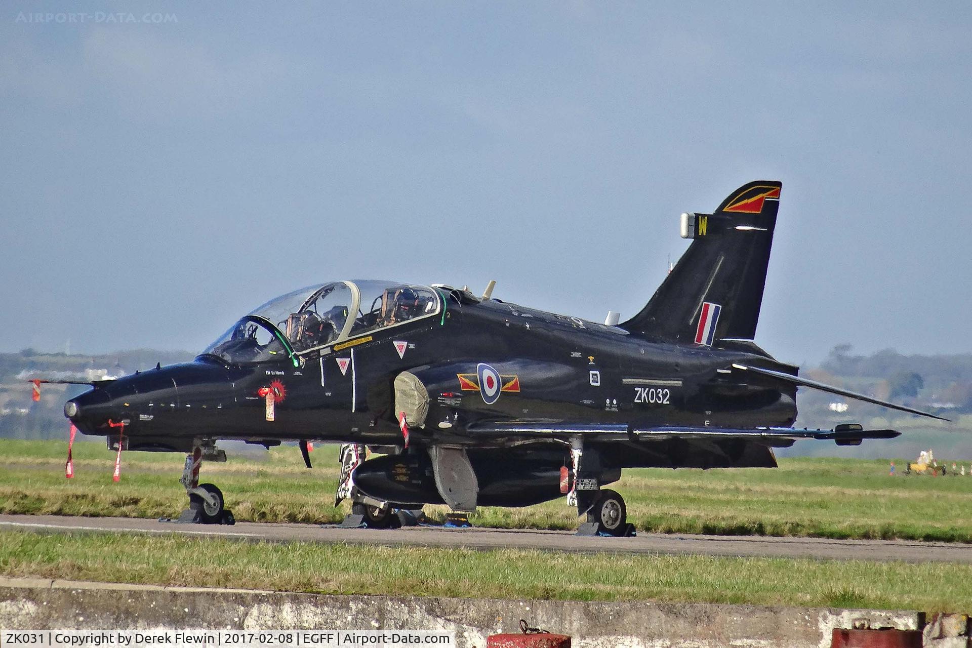ZK031, 2009 British Aerospace Hawk T2 C/N RT022/1260, Hawk T2, Coded W, 4 (R) Squadron RAF Valley Anglesea, seen parked up following a bird strike yesterday.