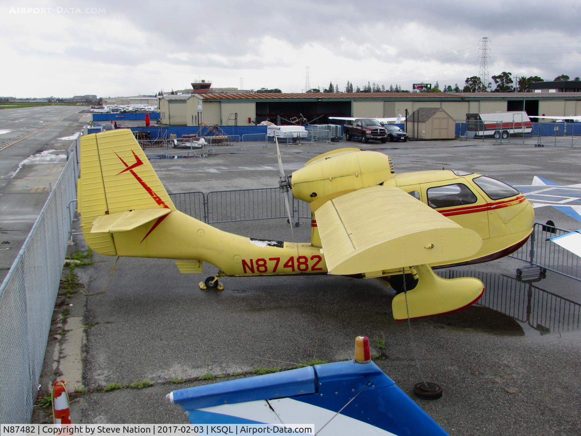 N87482, 1946 Republic RC-3 Seabee C/N 33, Hiller Aviation Museum's 1946 Republic RC-3 now outside in the elements @ San Carlos Airport, CA