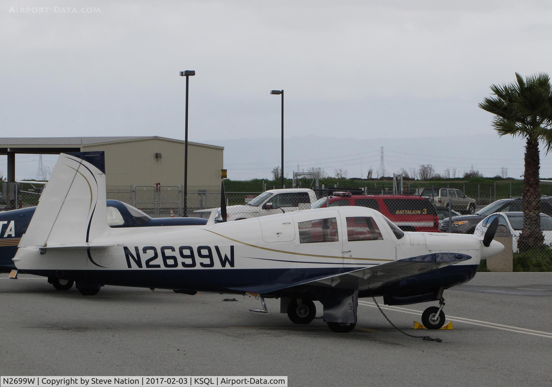 N2699W, 1966 Mooney M20E C/N 1012, 1966 Mooney M20E visiting from Brackett Field (La Verne, CA) @ San Carlos Airport, CA