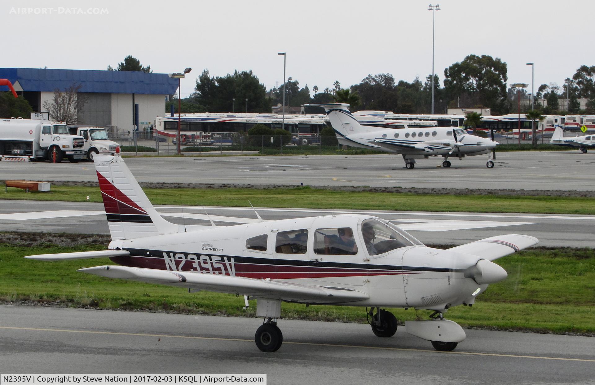 N2395V, 1985 Piper PA-28-181 C/N 28-8590069, Locally-based PA-28-181 Cherokee taxiing @ San Carlos Airport, CA