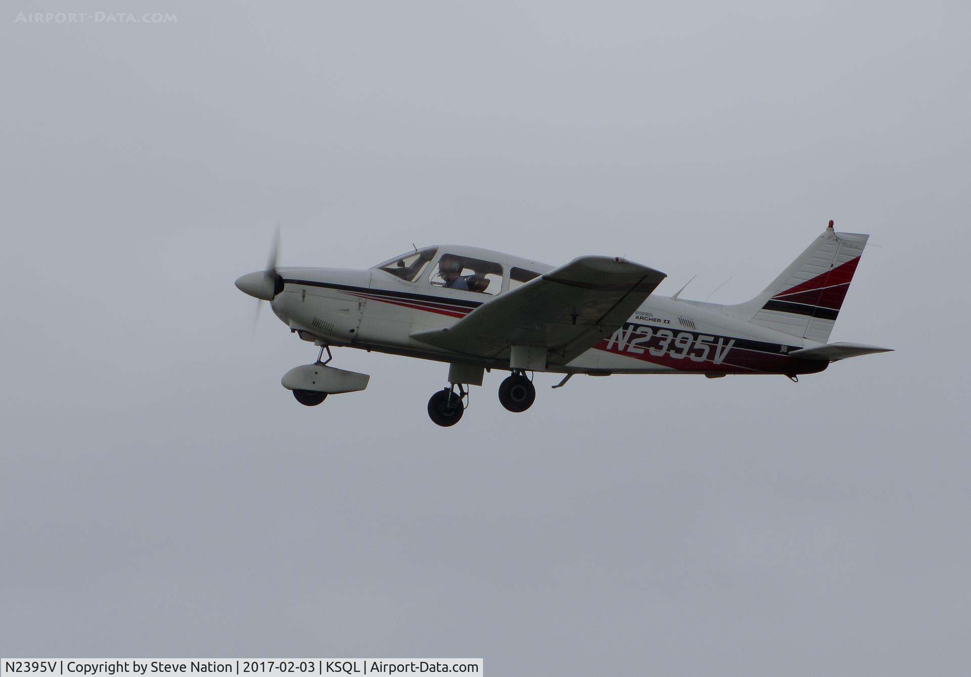 N2395V, 1985 Piper PA-28-181 C/N 28-8590069, Locally-based PA-28-181 Cherokee climbing out @ San Carlos Airport, CA