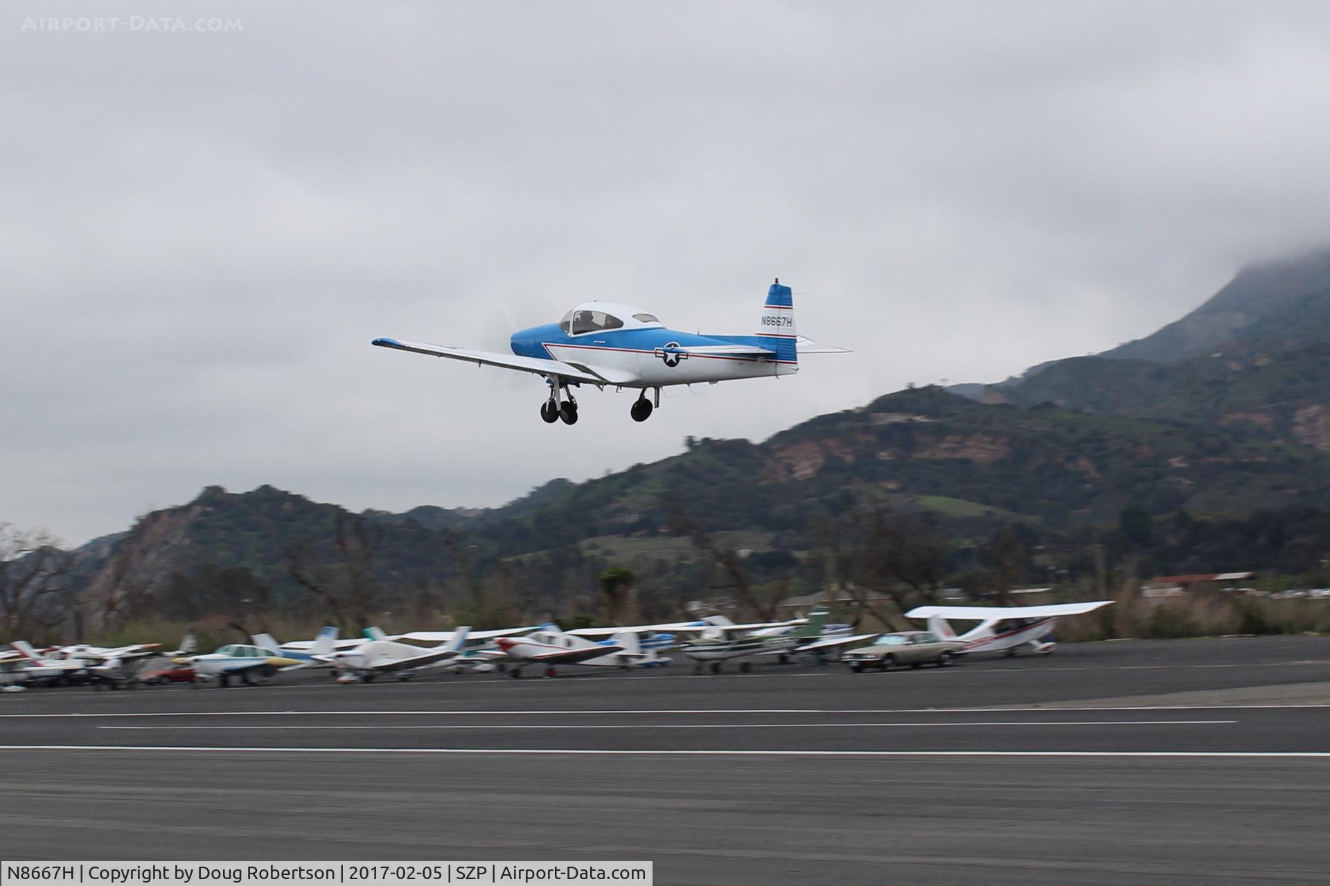 N8667H, 1947 North American Navion C/N NAV-4-667, 1947 North American NAVION, Continental IO-520 285 Hp upgrade, landing Rwy 04, Young Eagles flight