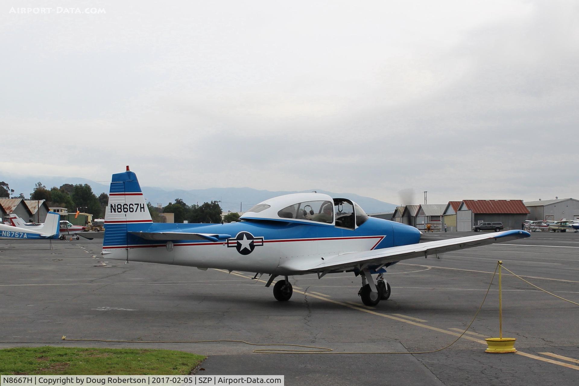 N8667H, 1947 North American Navion C/N NAV-4-667, 1947 North American NAGVION, Continental Io-520 285 Hp upgrade, taxi from fuel dock.