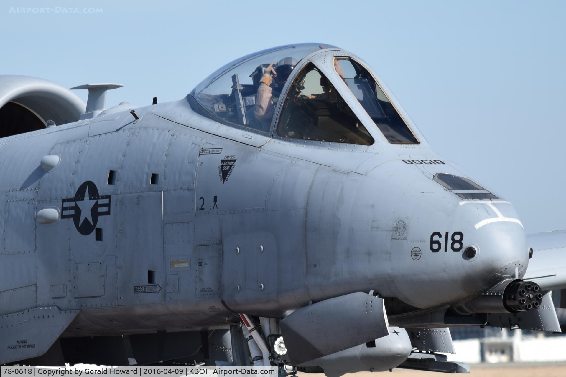 78-0618, 1978 Fairchild Republic A-10C Thunderbolt II C/N A10-0238, Leaving for Middle East deployment. 190th Fighter Sq., 124th Fighter Wing, Idaho ANG.