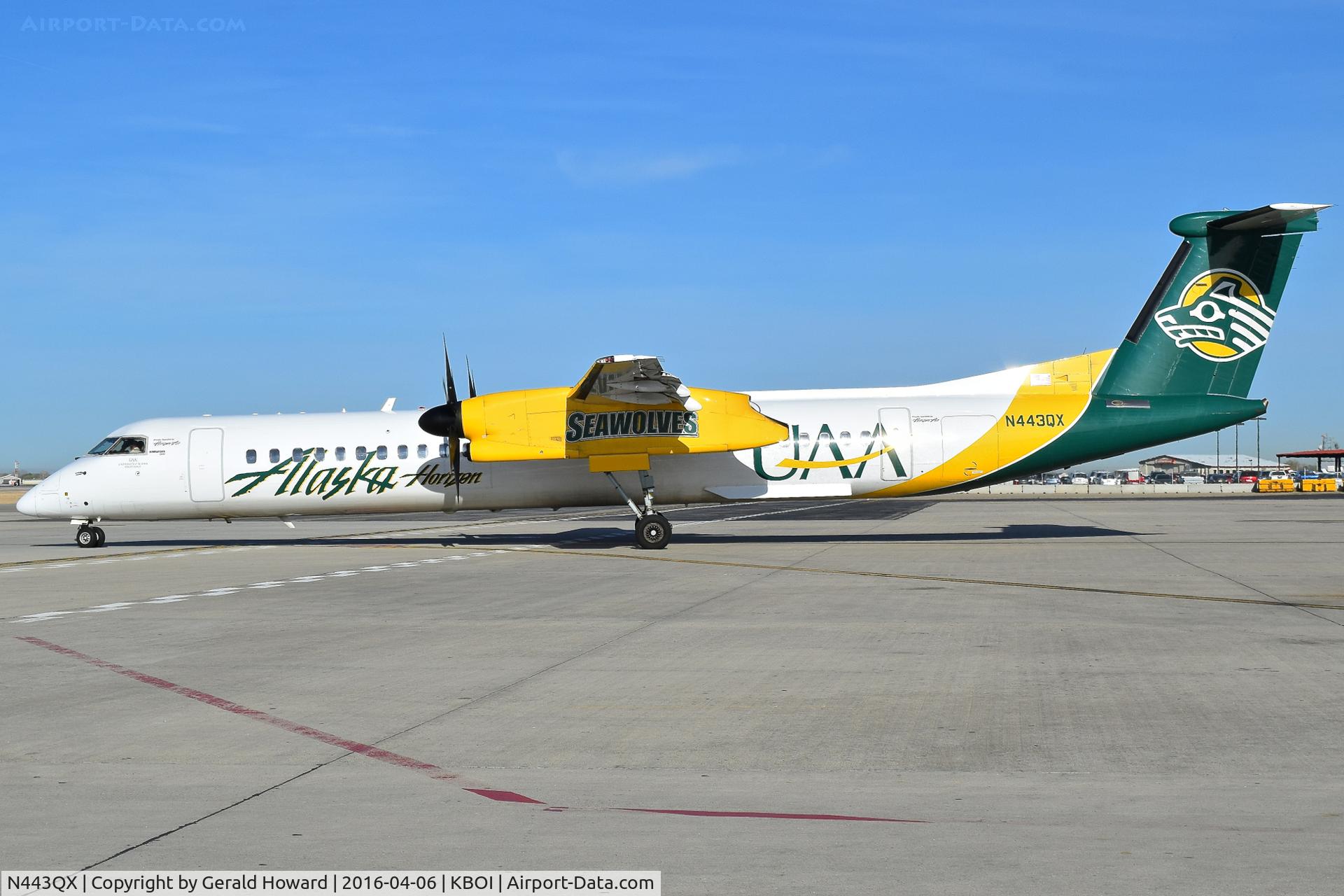 N443QX, 2010 Bombardier DHC-8-402 Dash 8 C/N 4353, Taxi out from the ramp.
