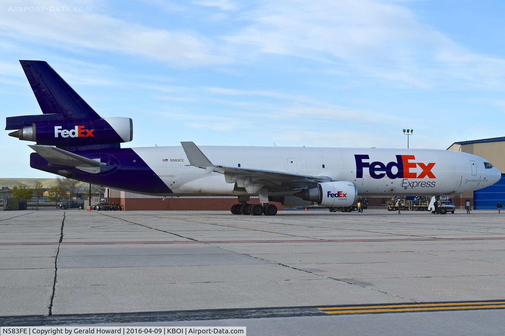 N583FE, 1991 McDonnell Douglas MD-11F C/N 48421, Parked on the Idaho ANG ramp.