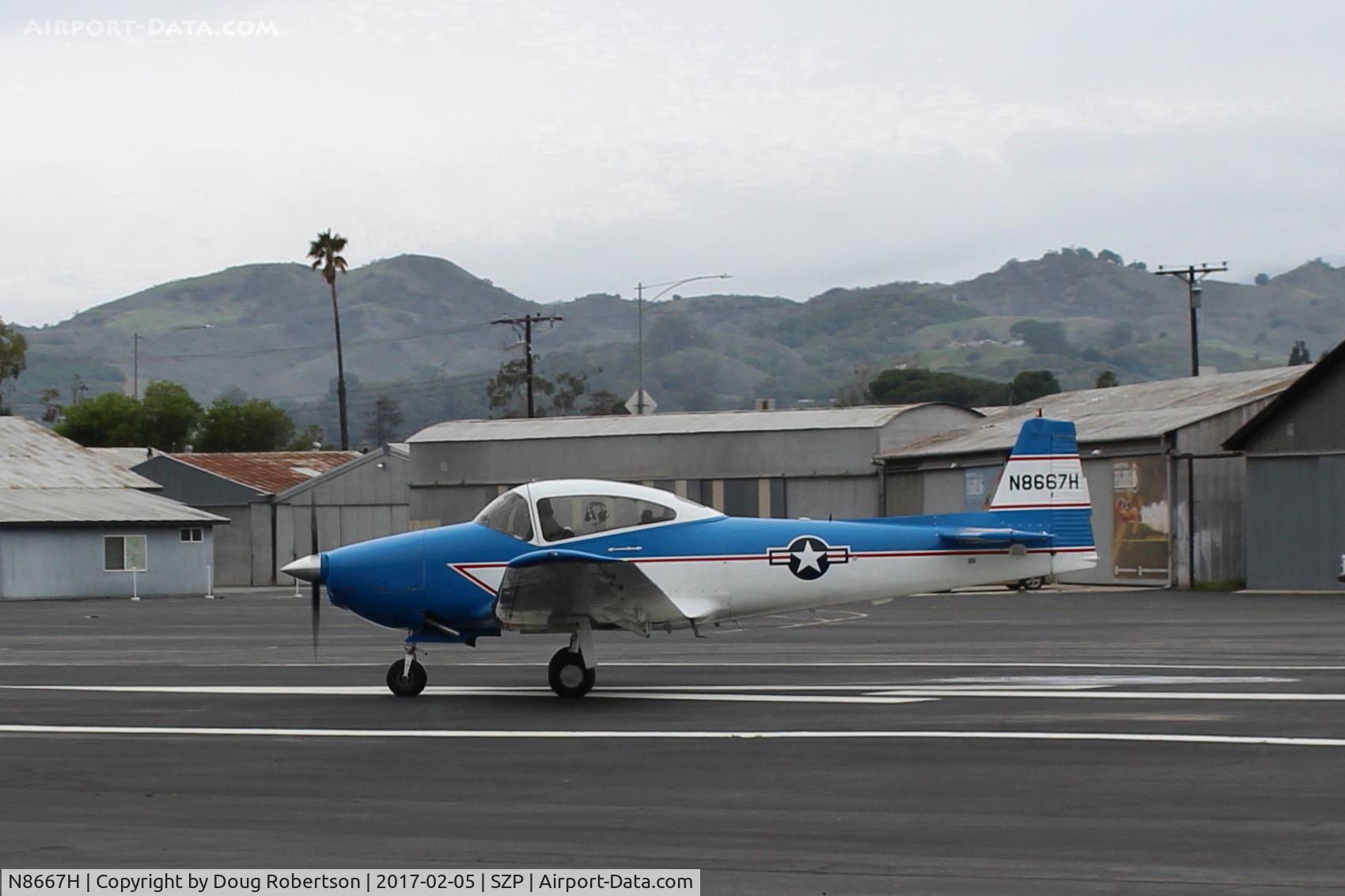 N8667H, 1947 North American Navion C/N NAV-4-667, 1947 North American NAVION, Continental IO-520 285 Hp upgrade, taking the active-this aircraft pilot/owner always does a test flight before giving free Young Eagles aircraft rides each First Sundays