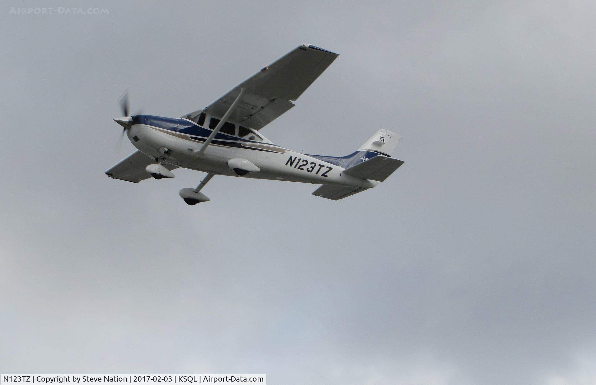 N123TZ, 2004 Cessna 182T Skylane C/N 18281327, Locally-based 2004 Cessna 182T Skylane climbing out @ San Carlos Airport, CA