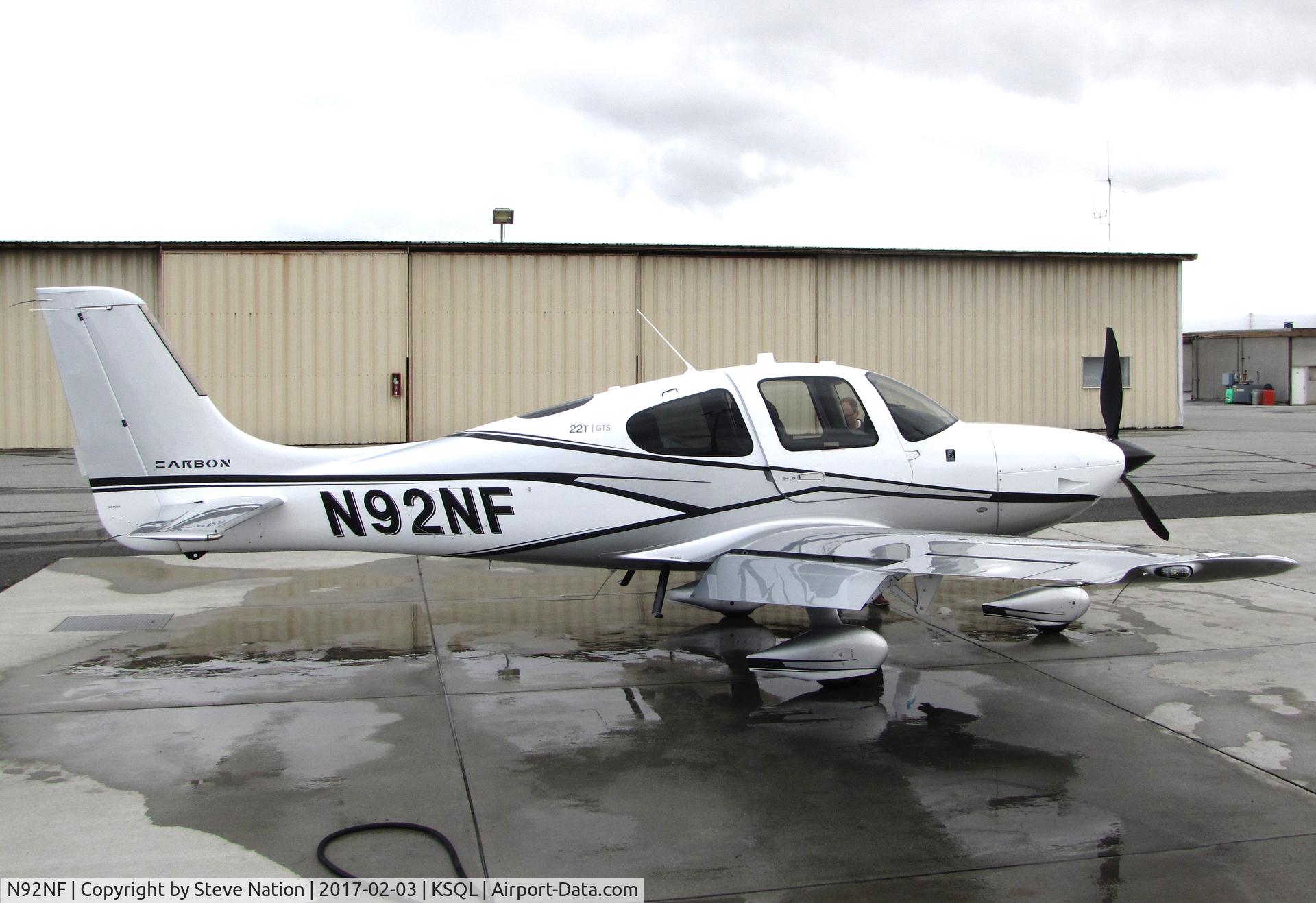 N92NF, 2016 Cirrus SR22T Carbon C/N 1425, Speedbird Aviation 2016 Cirrus Design SR22T Carbon @ San Carlos Airport, CA home base