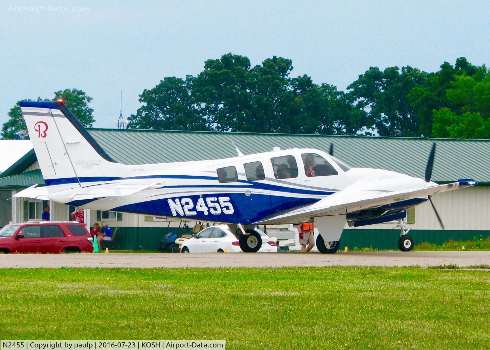 N2455, 2016 Beechcraft G58 Baron C/N TH-2455, At Oshkosh.