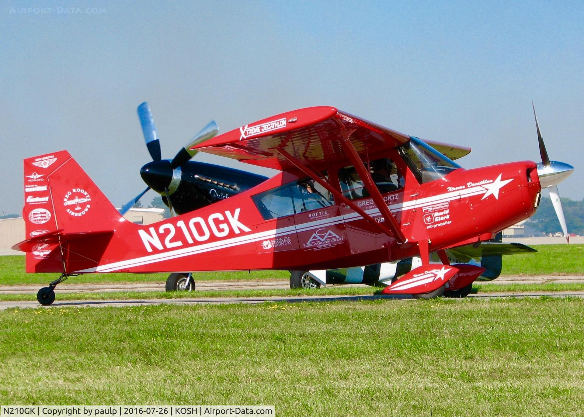 N210GK, 2016 American Champion 8KCAB Decathlon C/N 1166-2016, At Oshkosh.