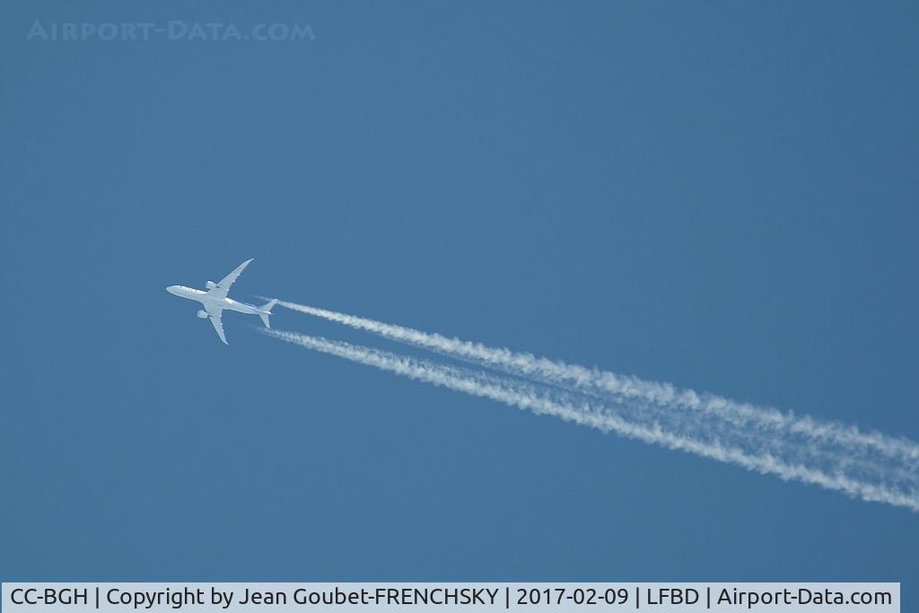CC-BGH, 2015 Boeing 787-9 Dreamliner C/N 38459, LAN 704 level 400, SCEL Comodoro Arturo Merino Benítez, Santiago, Chile to LEMD Madrid Barajas, Spain and EDDF Frankfurt am Main, Frankfurt-am-Main, Germany