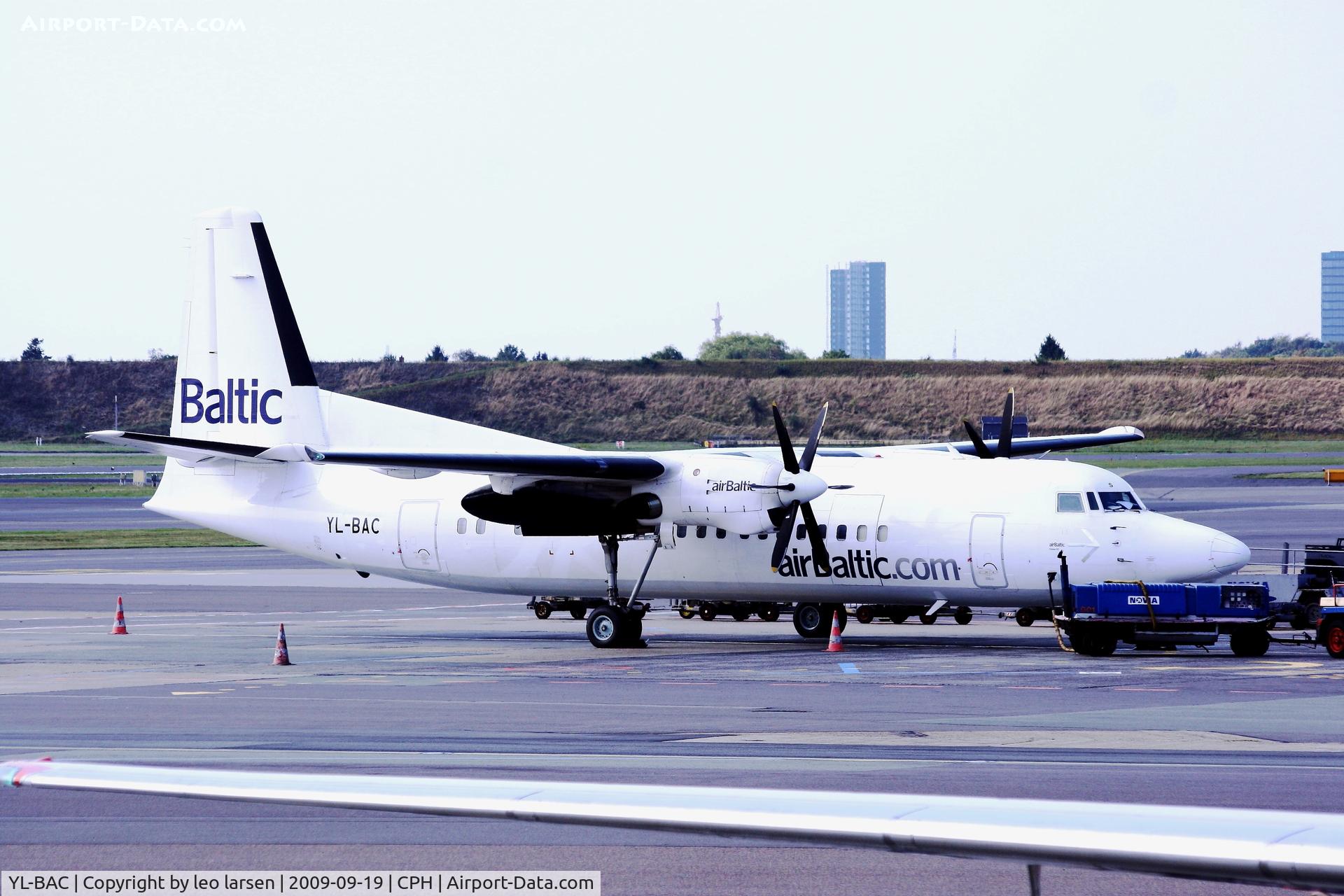 YL-BAC, 1991 Fokker 50 C/N 20216, Copenhagen 19.9.2009