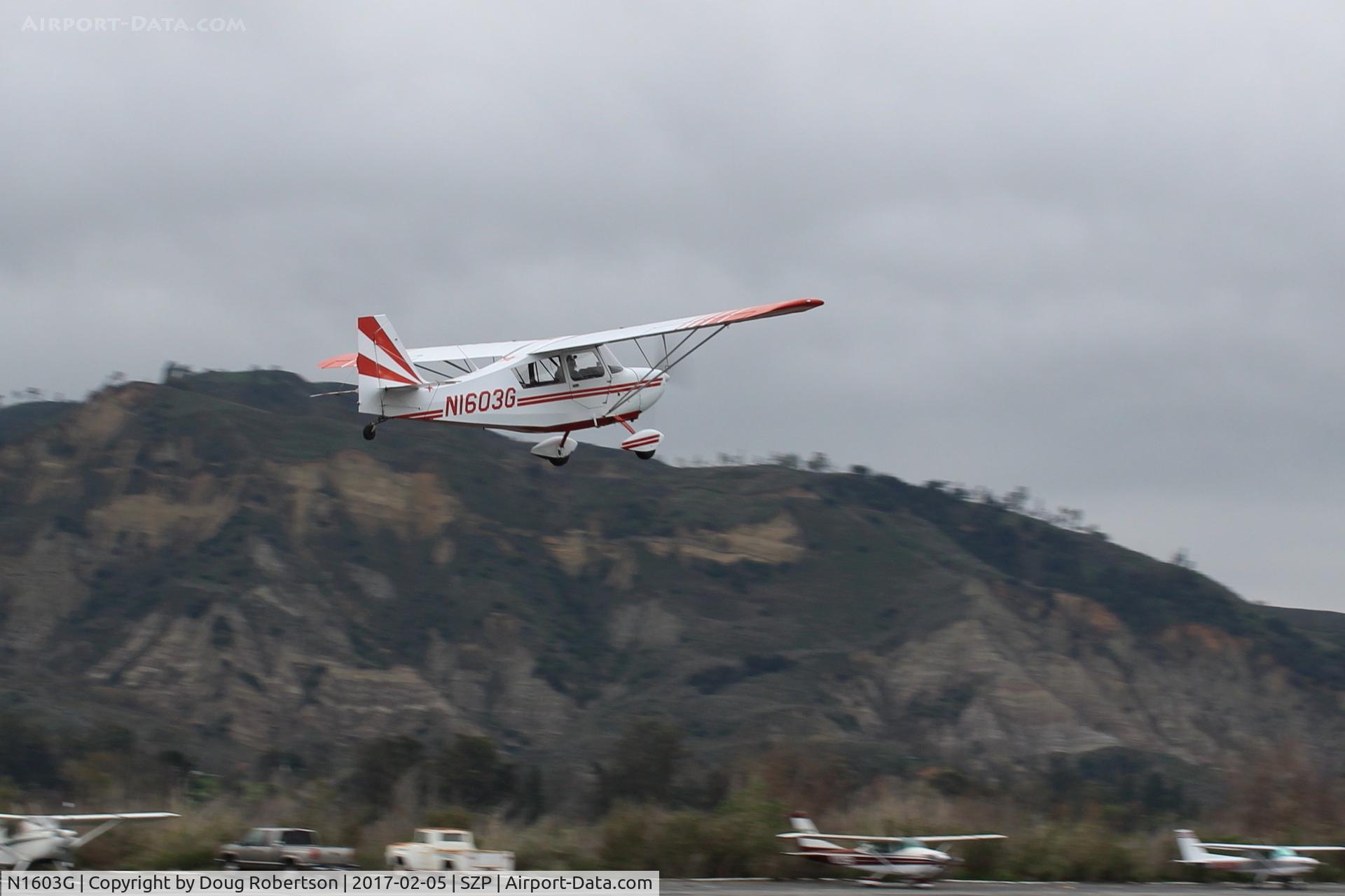 N1603G, 1968 Champion 7ECA Citabria C/N 609, 1968 Champion 7ECA CITABRIA, Lycoming O-235 115 Hp, takeoff climb Rwy 22
