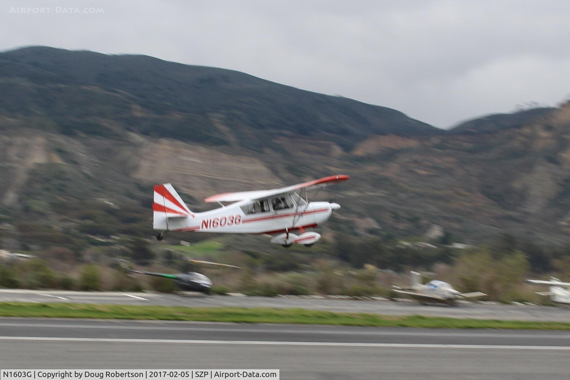 N1603G, 1968 Champion 7ECA Citabria C/N 609, 1968 Champion 7ECA CITABRIA, Lycoming O-235 115 Hp, takeoff climb Rwy 22