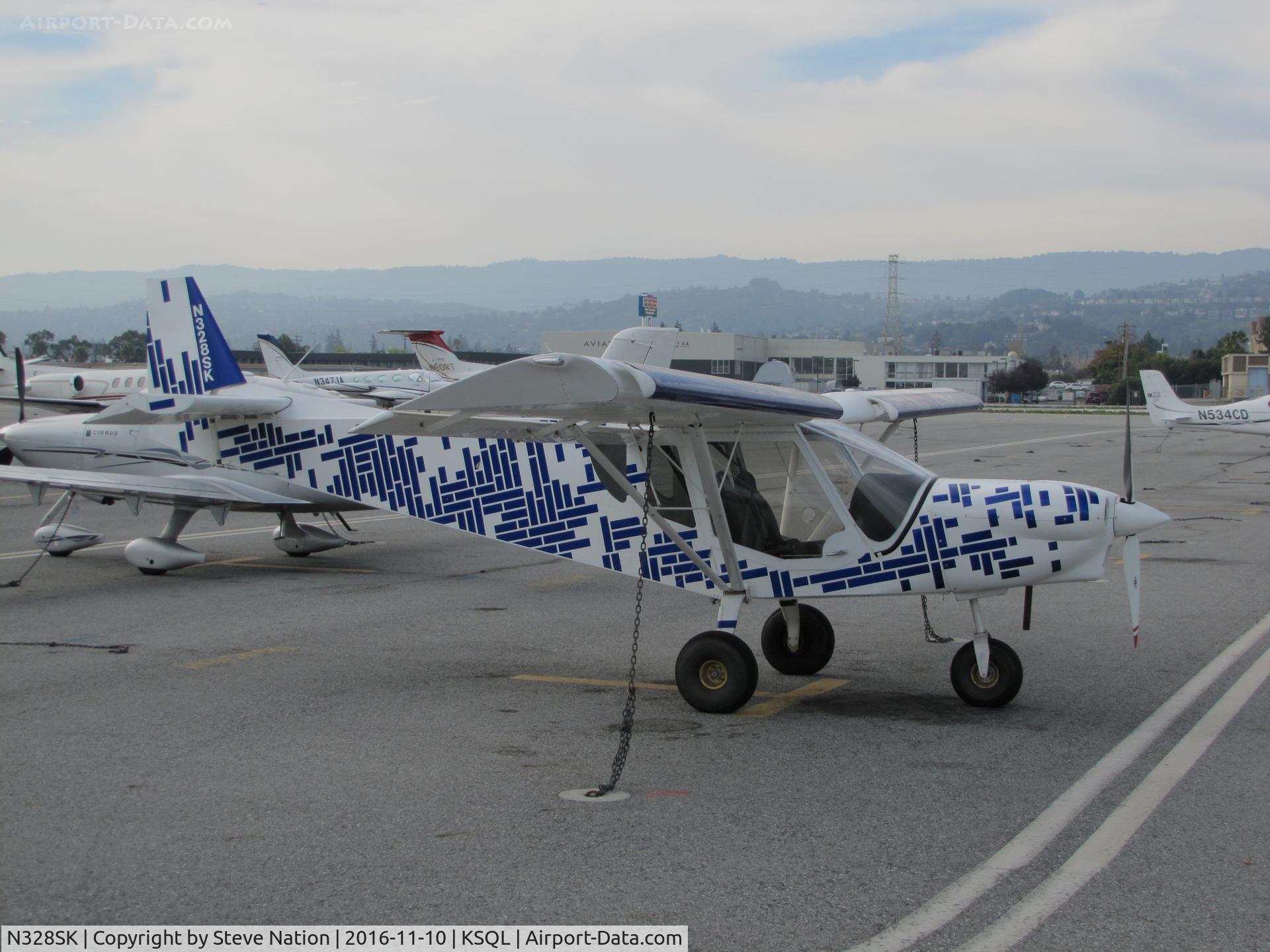 N328SK, 2014 Zenith STOL CH-750 C/N 75-8975, Napa, CA-based 2014 Kemnitzer Zenith STOL CH750 homebuilt on visitor's ramp @ San Carlos Airport, CA - what a stunning color scheme!