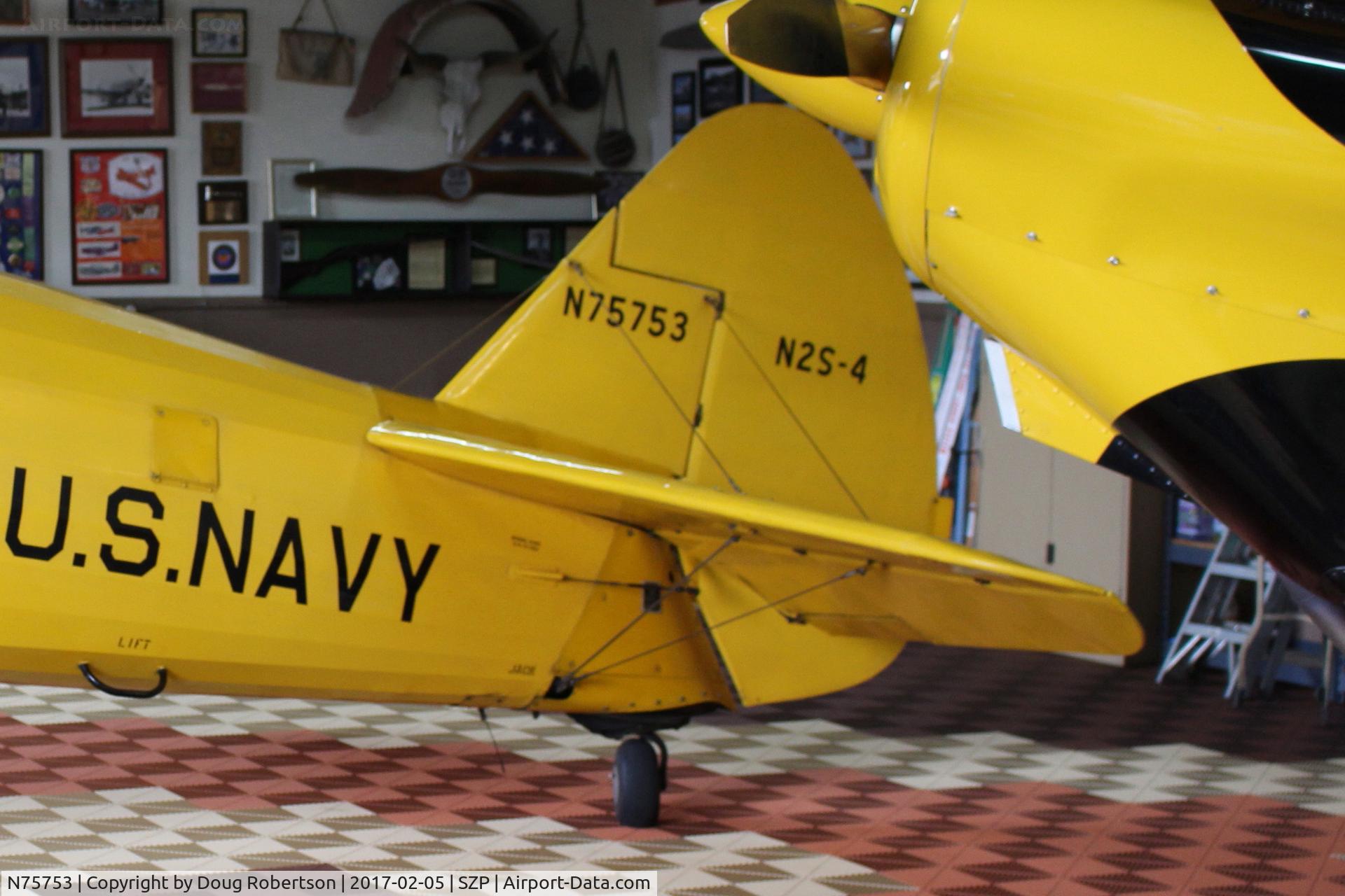 N75753, 1942 Boeing A75N1 (PT17) C/N 75-3521, 1942 Boeing Stearman A75N1(PT-17) as Navy N2S-4, Continental W670 220 Hp radial, balanced rudder