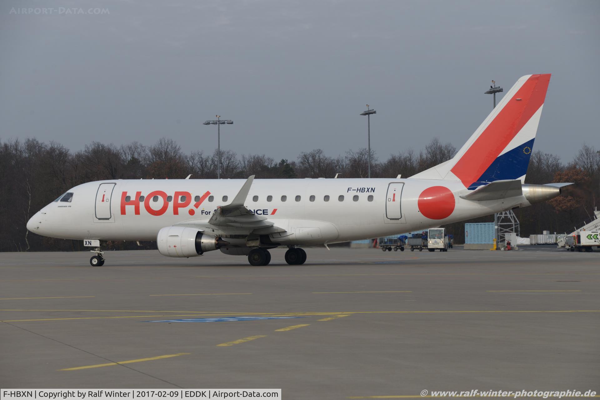 F-HBXN, 2003 Embraer 170LR (ERJ-170-100LR) C/N 17000011, EMBRAER 	ERJ-170LR (170-100LR) - HOP [A5] HOP! - 17000011 - F-HBXN - 09.02.2017 - CGN