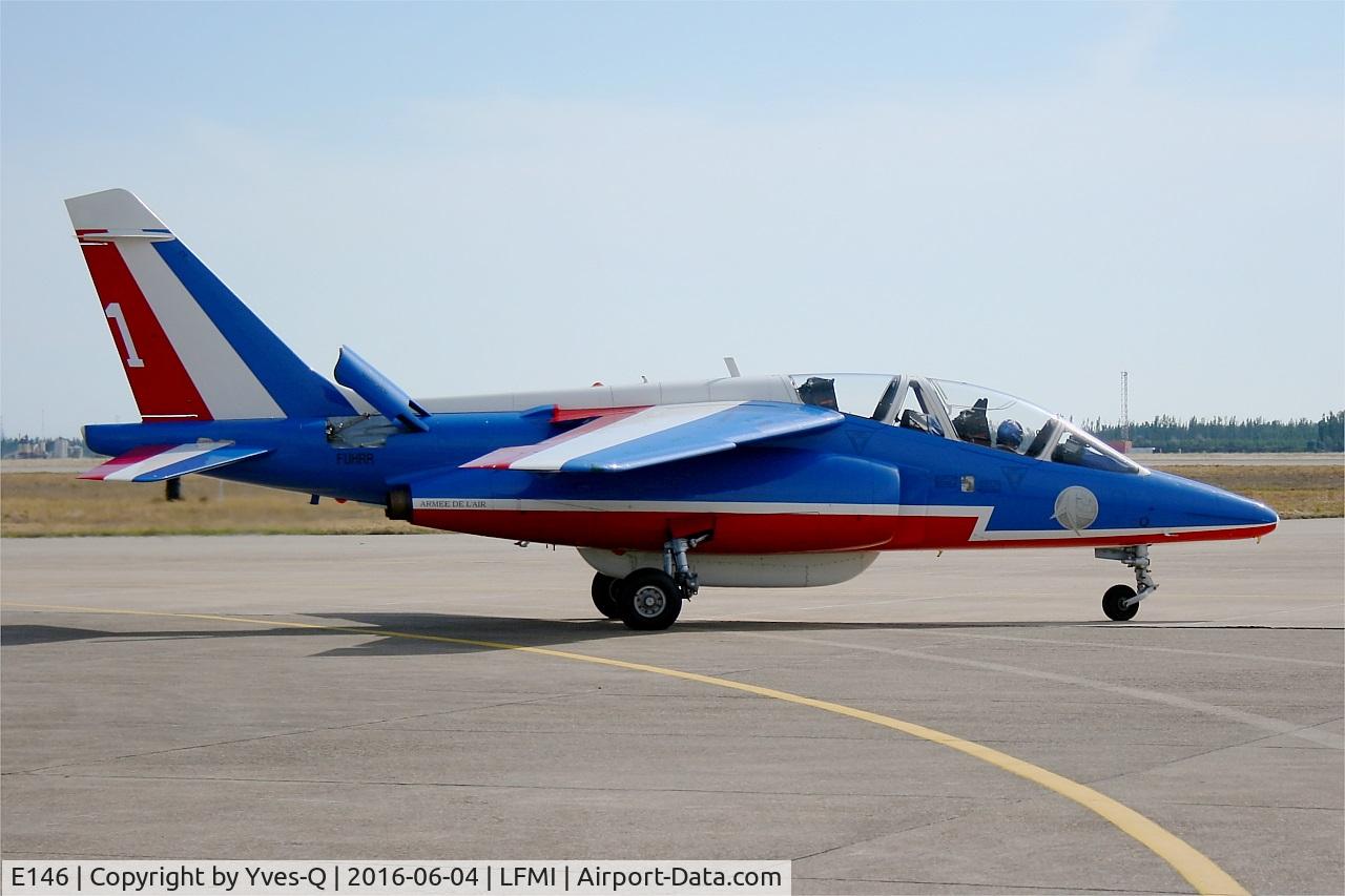 E146, Dassault-Dornier Alpha Jet E C/N E146, Dassault-Dornier Alpha Jet E (F-UHRR), Leader of Patrouille de France 2016, Taxiing to holding point, Istres-Le Tubé Air Base 125 (LFMI-QIE)  open day 2016